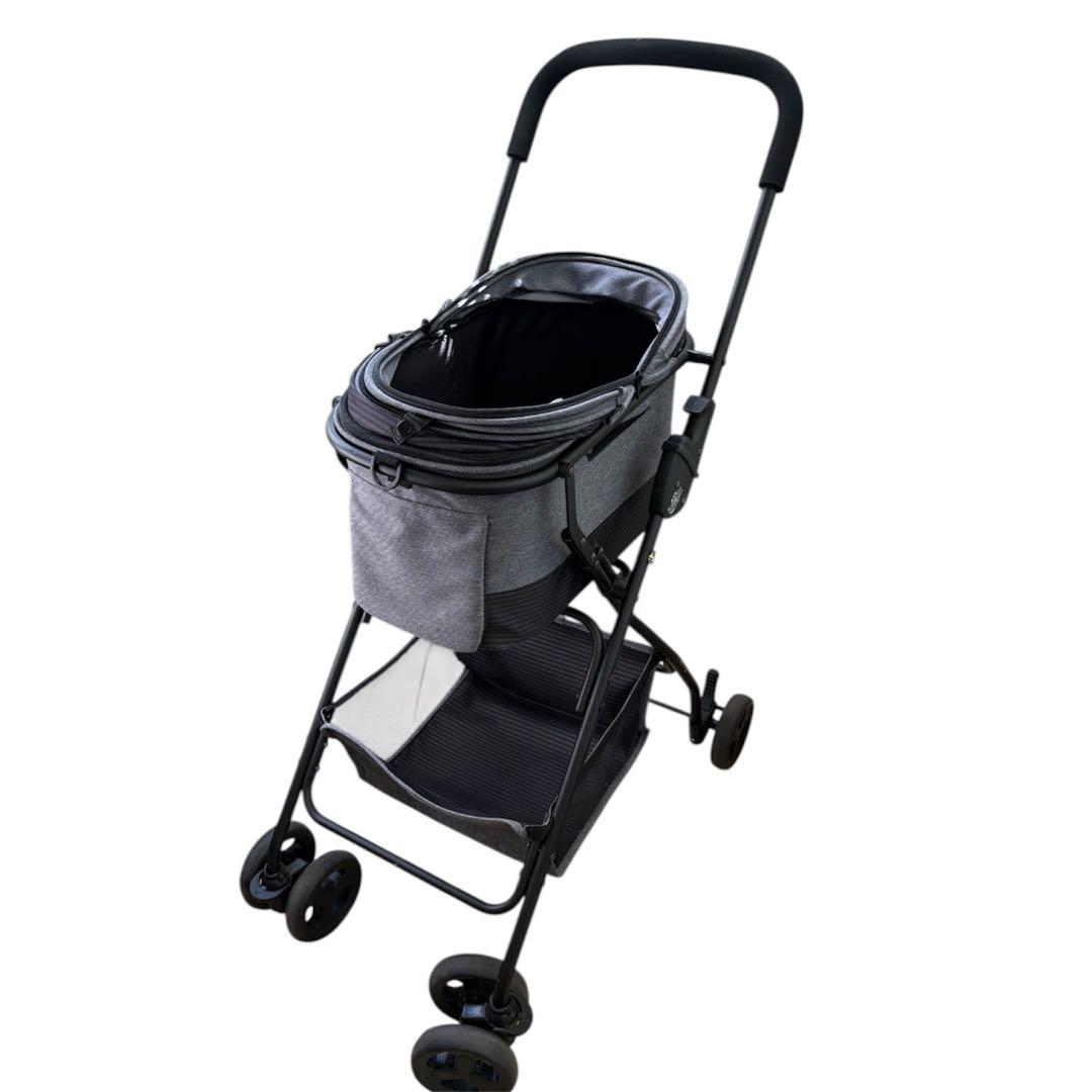 Richell ペット用カート キャリーカート グレー 折りたたみ式 箱付き