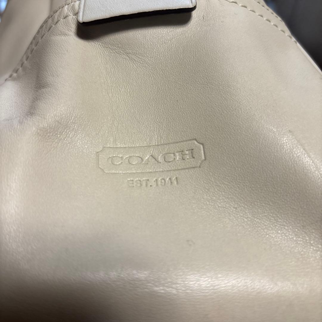 COACH 本革　白　ボストンバック