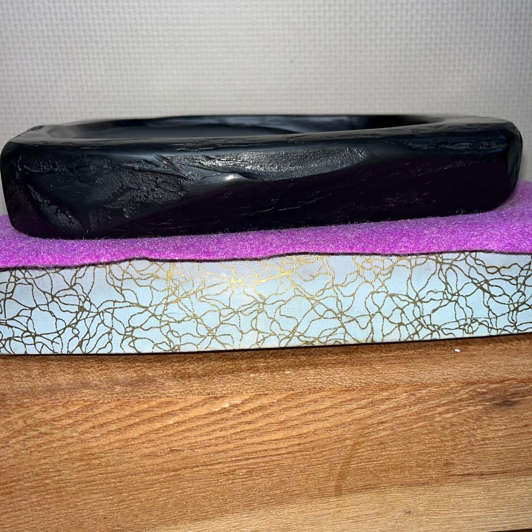 ⭕️雨畑硯　現代の名工　雨宮峯硯　20cm超え　大型自然硯