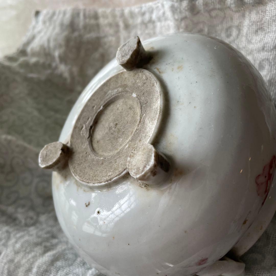 香炉　白磁　古陶磁器　骨董　アンティーク　China 三つ足　花　古玩　古美術