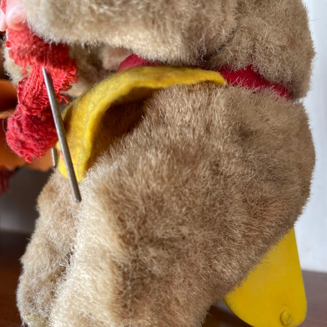 max carl ヴィンテージ　ゼンマイ式　編み物をするテディベア　蚤の市