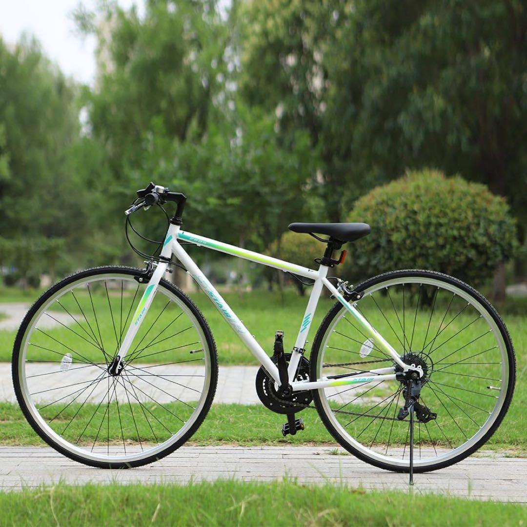 【訳あり】【STAIR】クロスバイク 自転車 シマノ21段変速 鍵付き