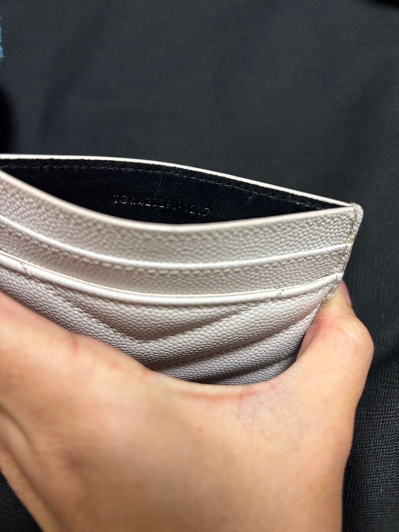 サンローラン モノグラム カードケース ホワイト 白