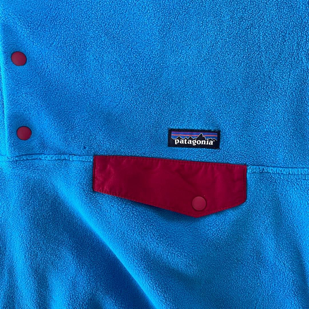 ★Patagonia　シンチラ　スナップt　Lサイズ　ターコイズブルー×レッド
