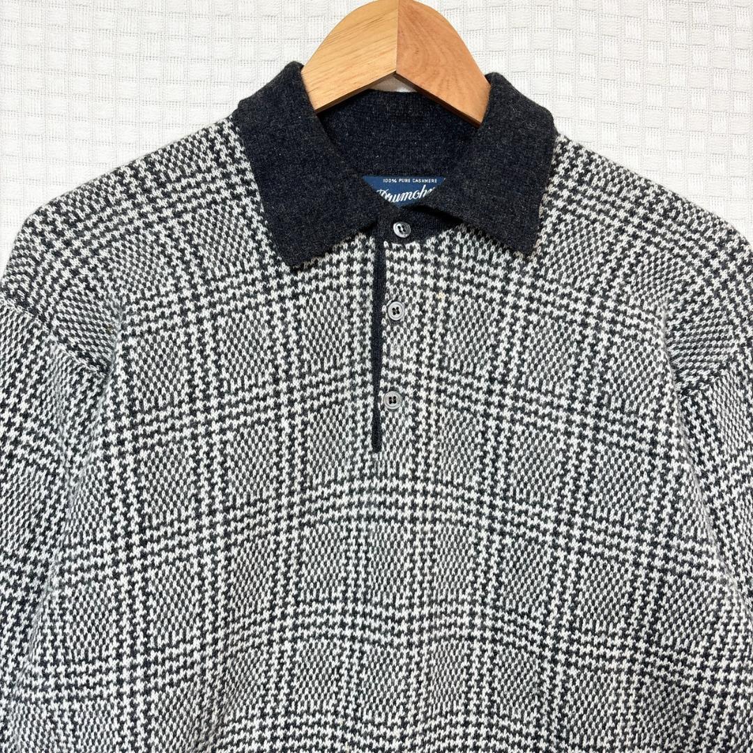 カシミヤ100% Drumohr ドルモア グレンチェック ニット セーター