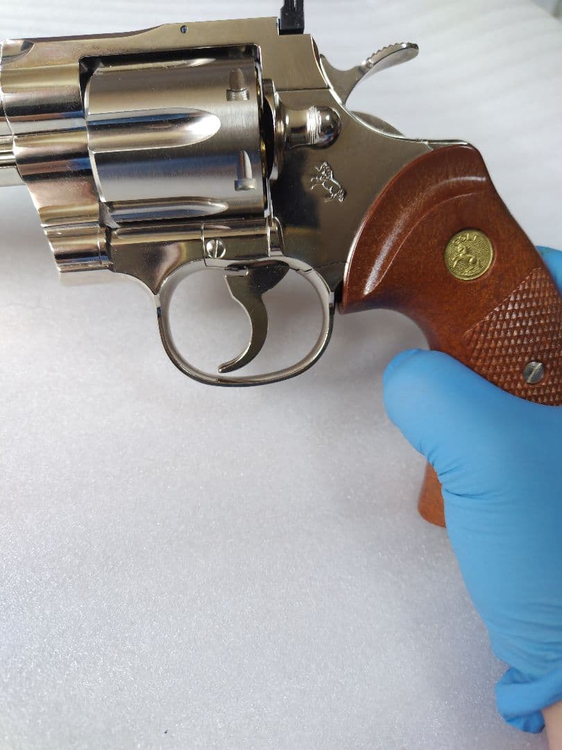 タナカ　コルトパイソン　 4インチ　ニッケル　ガスガン