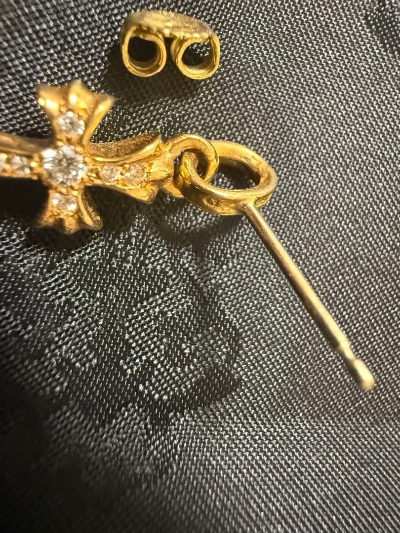クロムハーツ　22k ベビーファット　パヴェダイヤピアス　インボイス付き