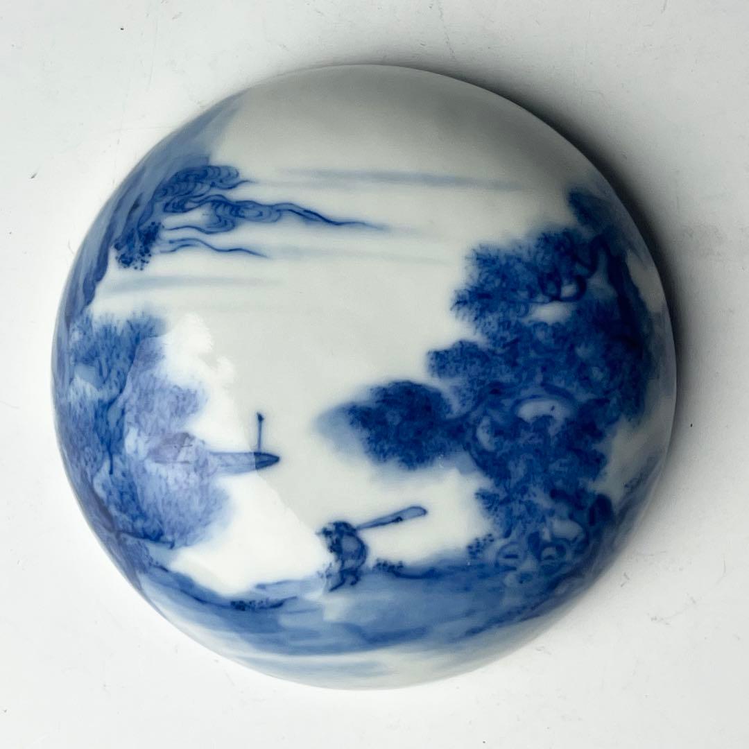 優美 青花山水人物紋印号 大清雍正年製 款 文房四宝 中国美術 古玩