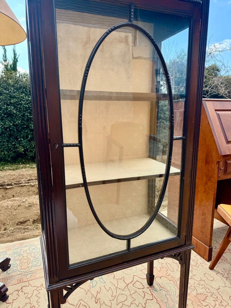 英国アンティーク 小ぶりガラスキャビネット 飾り棚