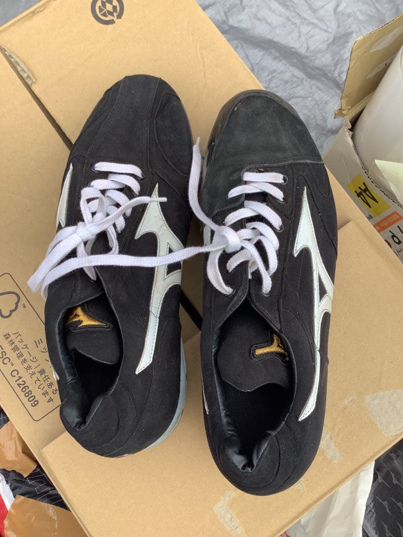 実使用 日本ハムファイターズ プロ支給品 Mizuno スパイク 黒 背番号33