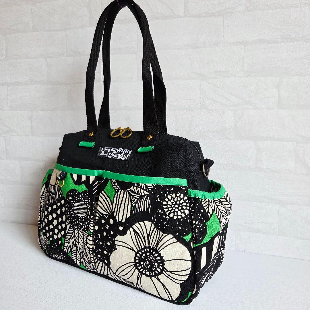 はるちゃん★☆　ポケットいっぱいトートバッグ(L)+140㎝ショルダー紐