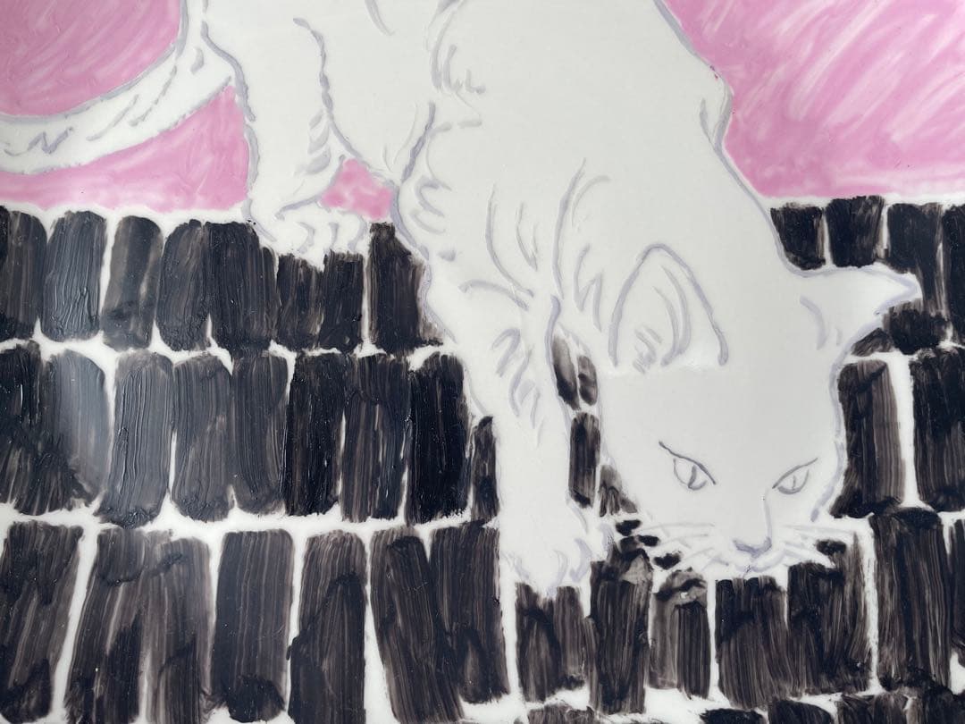 レア　美人画の俊才　陳貴平Chen Guipingが描く油彩画「視線」飾皿