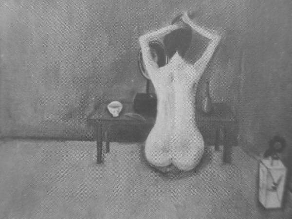 斎藤真一　鏡の前　画集より　状態良好　新品額付き