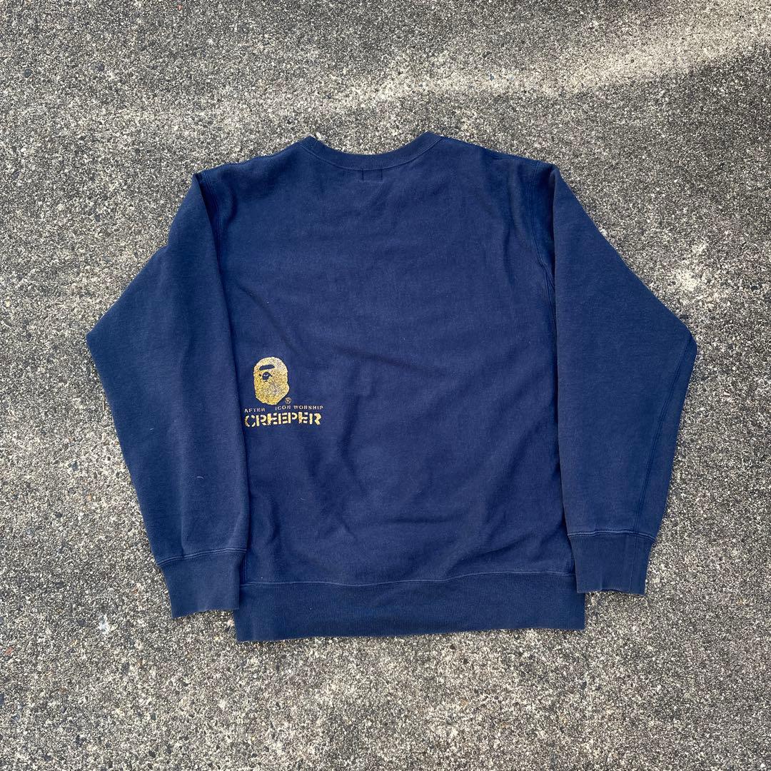 【希少】A BATHING APE スウェット ネイビー 90s