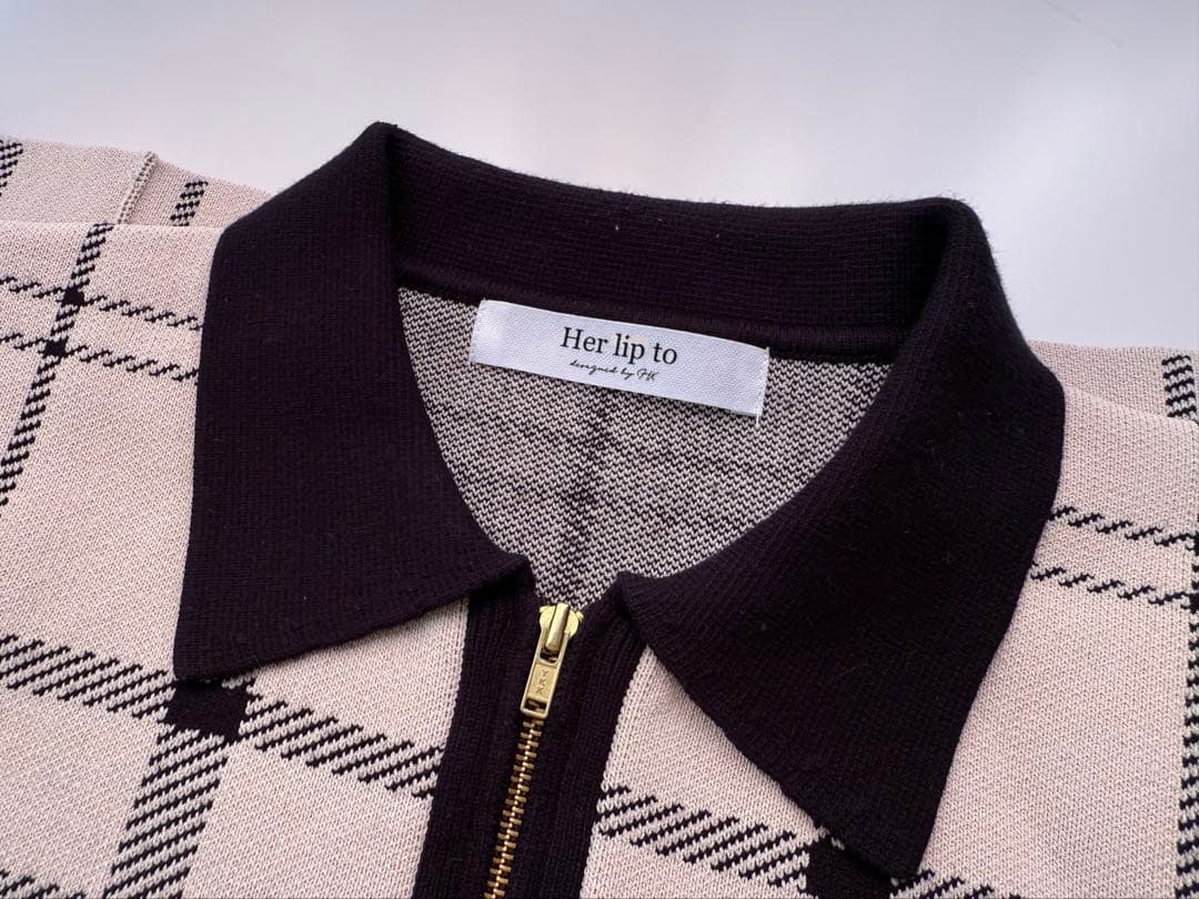 ワンピース herlipto Trois Logo Knit Mini Dress S