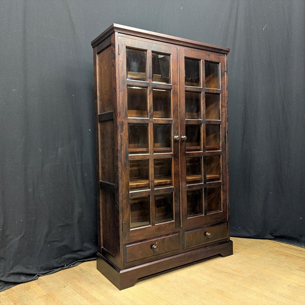 北海道民芸家具　樺　カバ材　無垢　本棚　本箱　書棚　キャビネット　ブックシェルフ