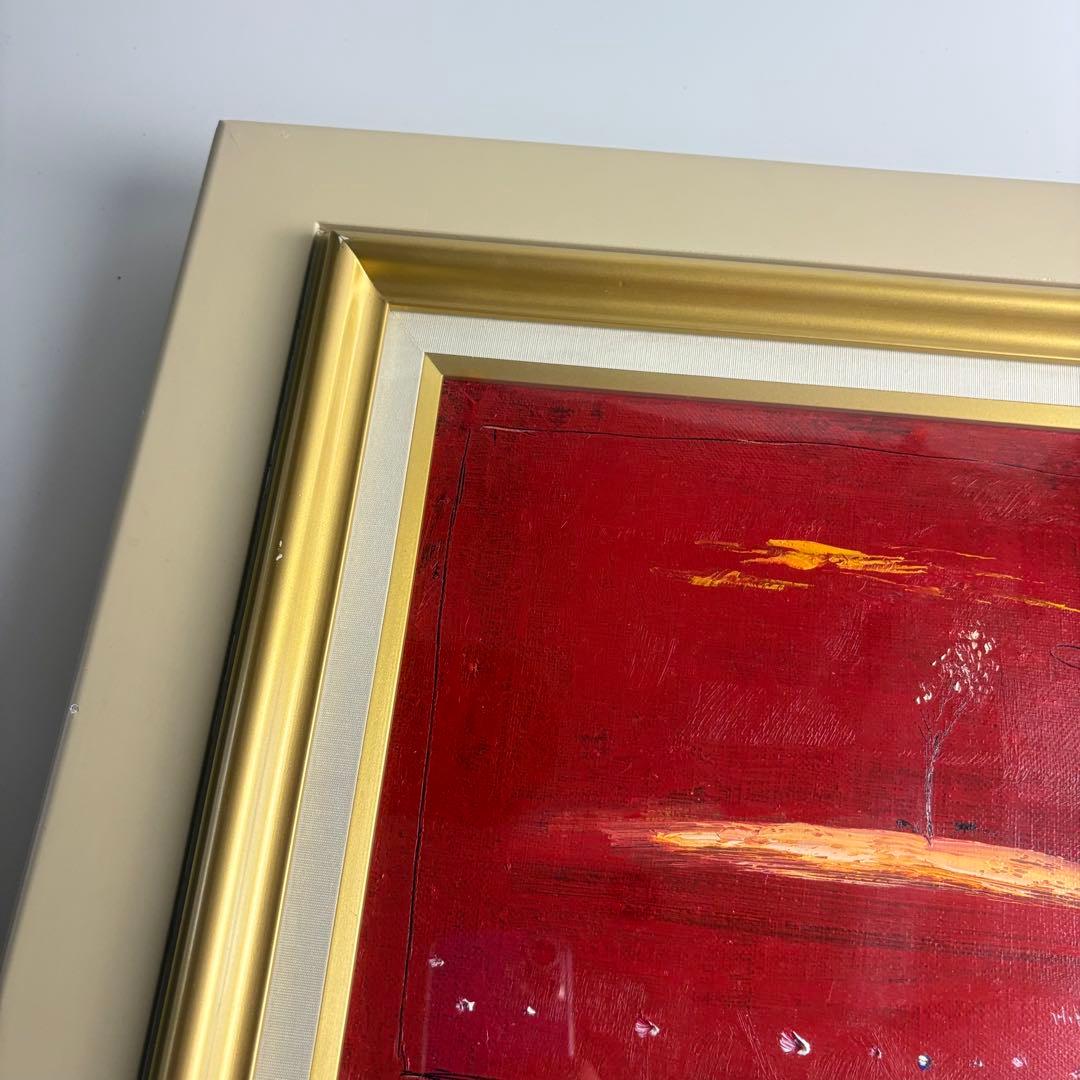 北海道画家 片山弘明「北のメルヘン」油彩 F3 額装 光陽会会員 一枚の繪 K