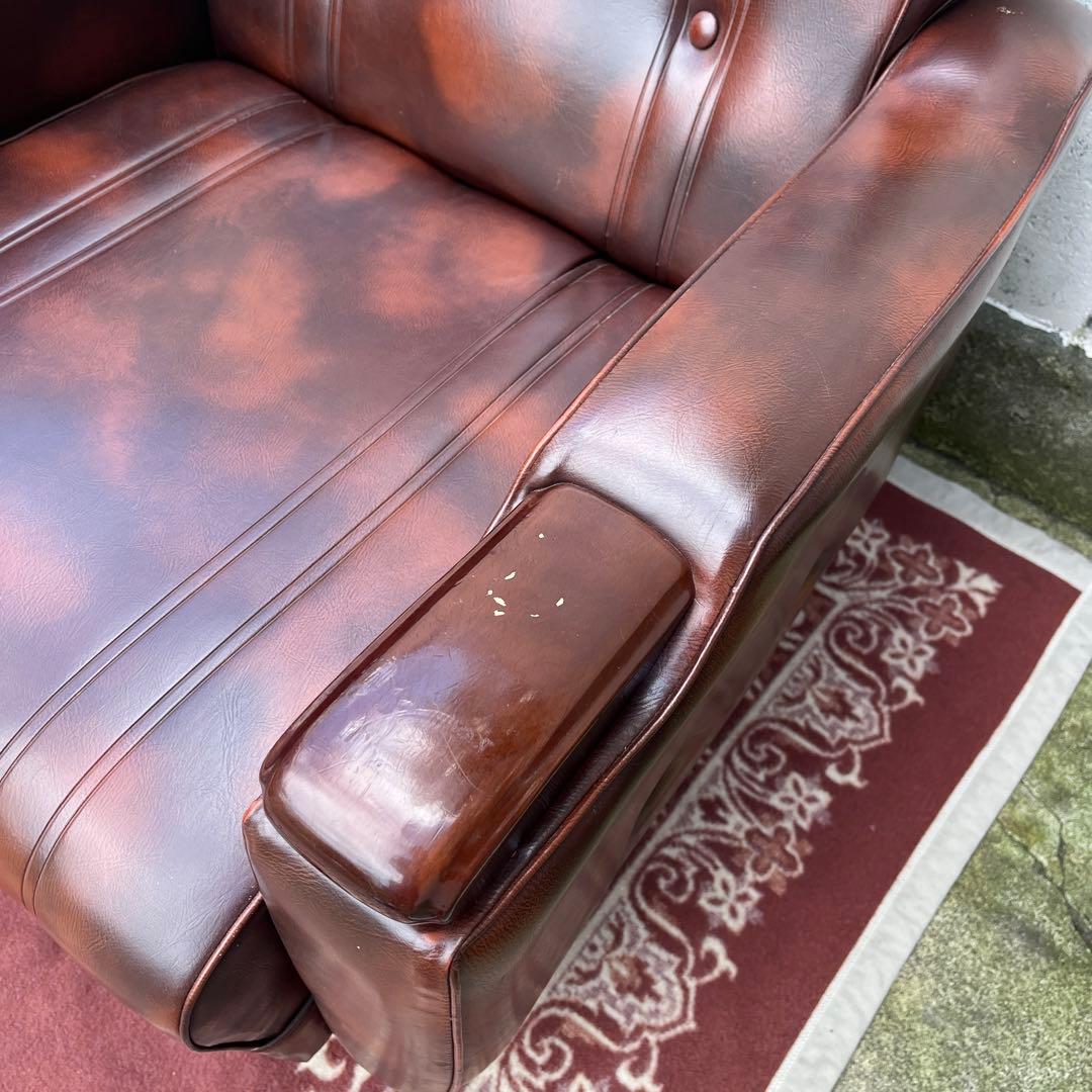 ミッドセンチュリー 古家具◾️マーブル柄 一人掛け シングルソファ ラウンジソファ