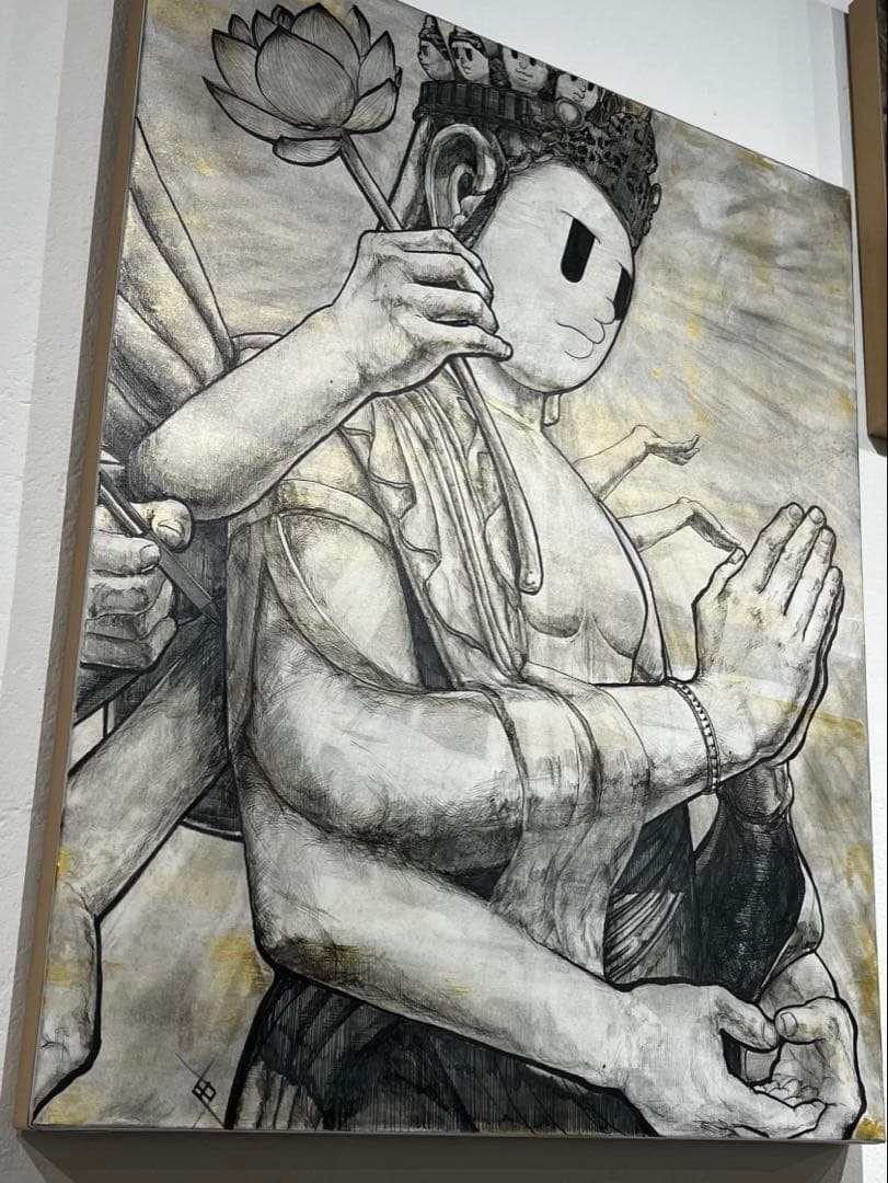 [作品] 「不背図」F6 原画　仏画　現代アート