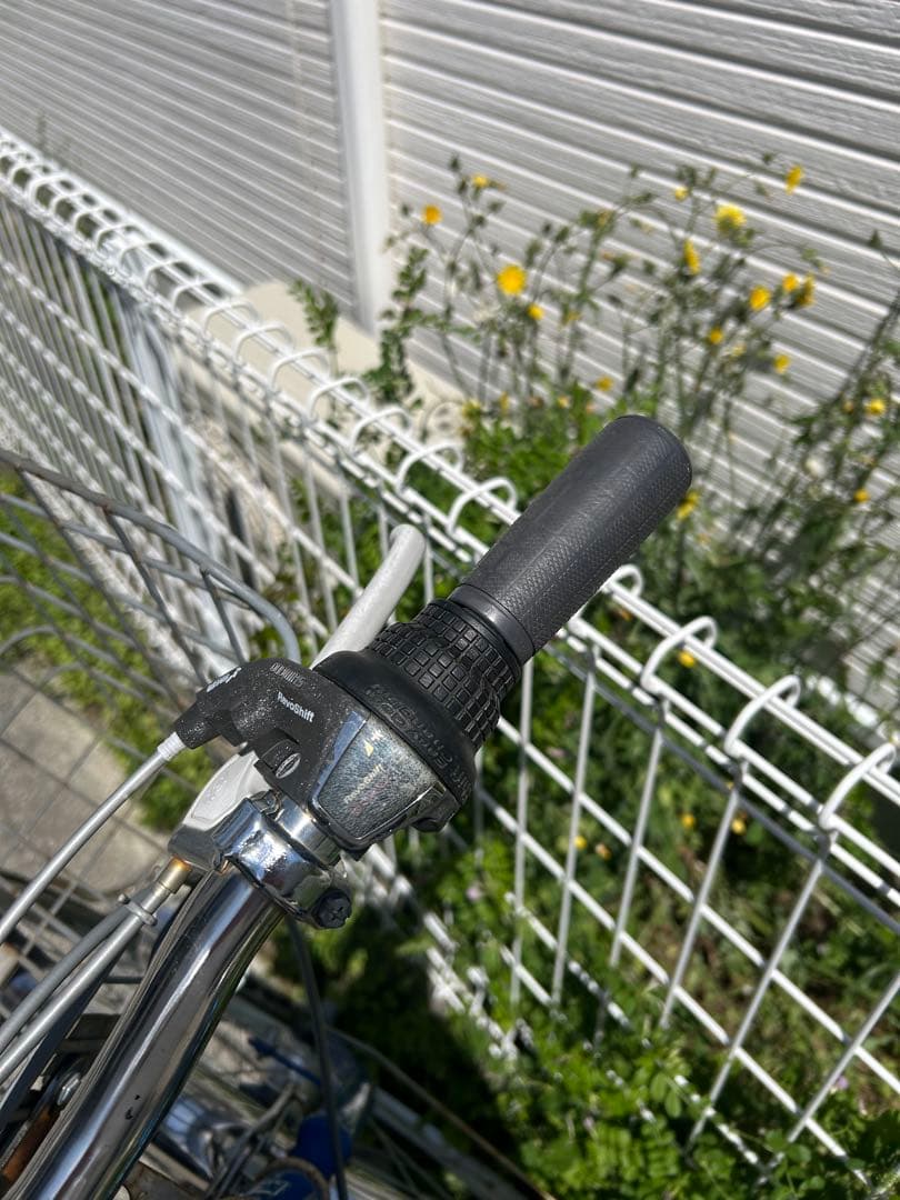 自転車　シティーサイクル6段変速　福岡　ブルー