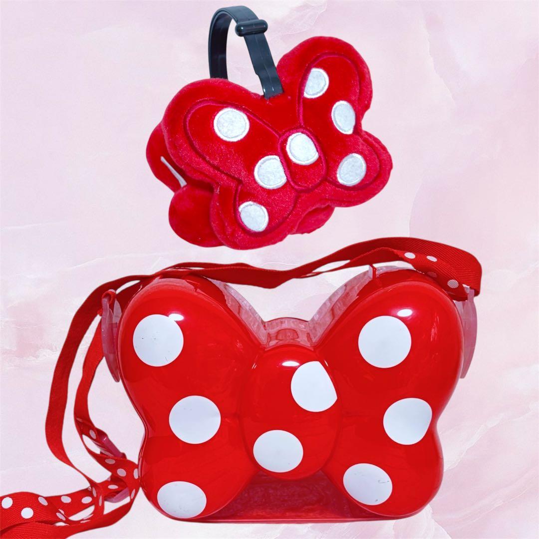 ミニー イヤーマフ ポップコーンバケット 2個セット 赤リボン 水玉 廃盤