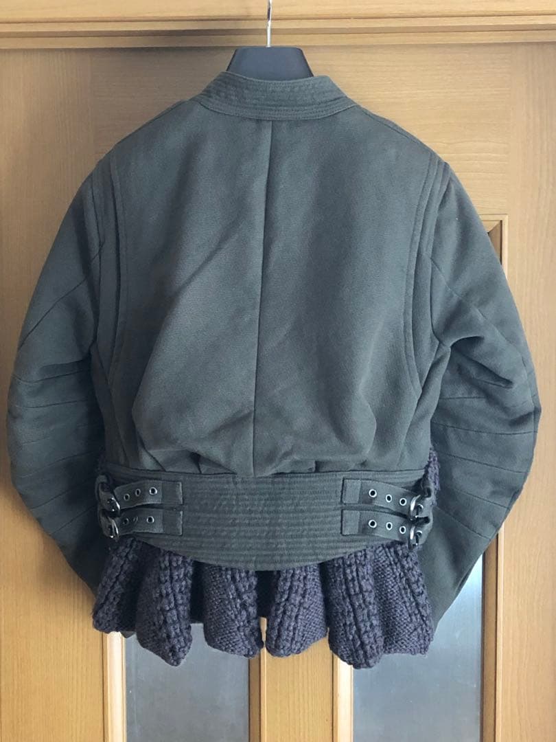 Sacai サカイ ニット ライダース ジャケット カーキ size 2