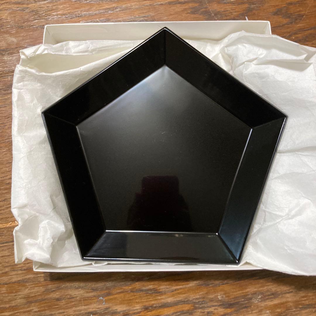 本漆塗　五角盆