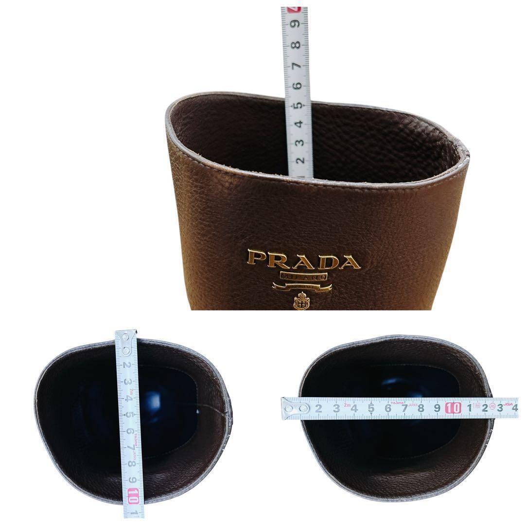【極美品・箱付】PRADA ロングブーツ 36 ダークブラウン レザー