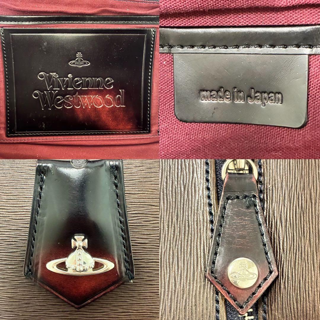 【美品】ヴィヴィアンウエストウッド アドバン ビジネスバッグ レザー A4可 茶