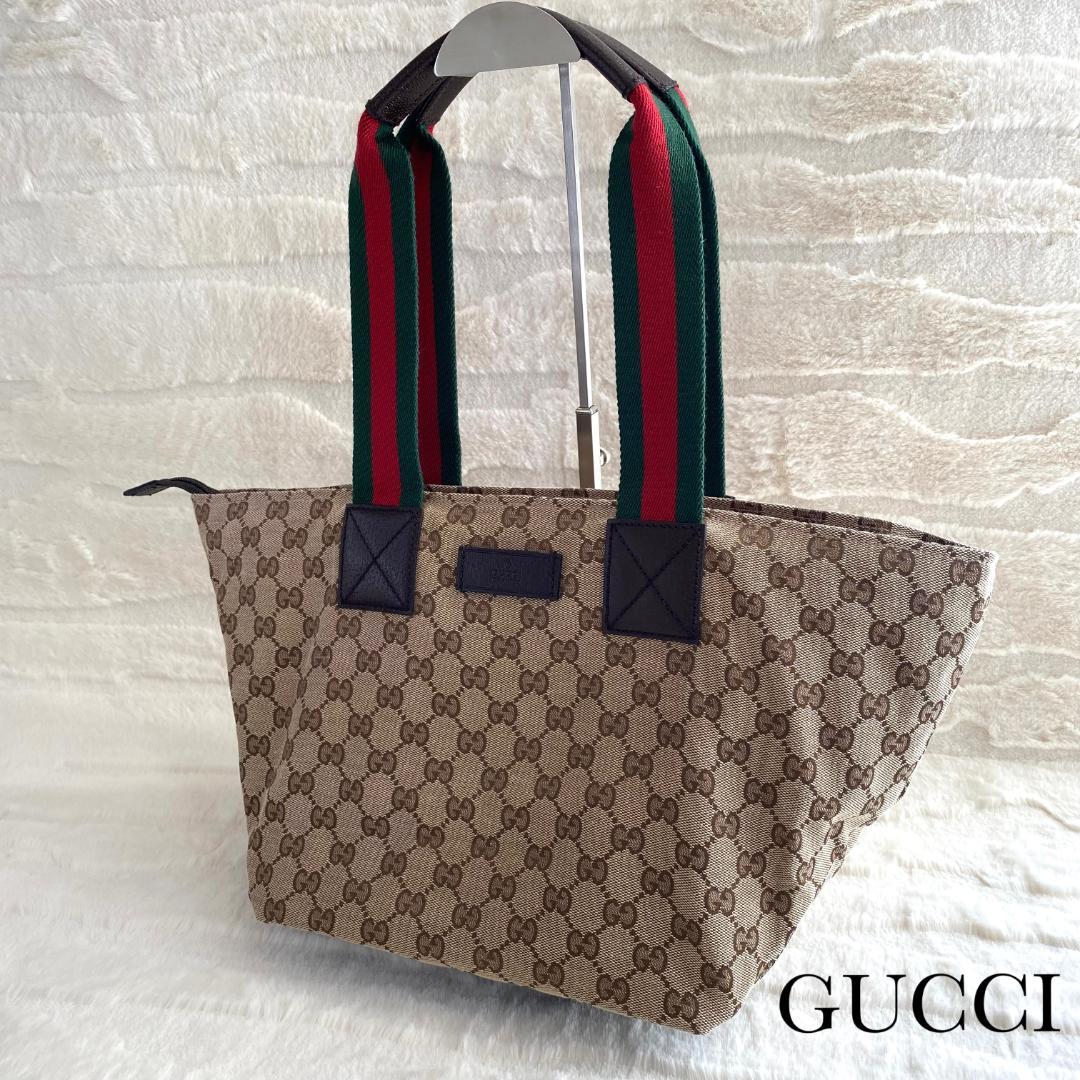 GUCCI シェリーラインGG柄 キャンバス トートバッグ ブラウン 人気モデル