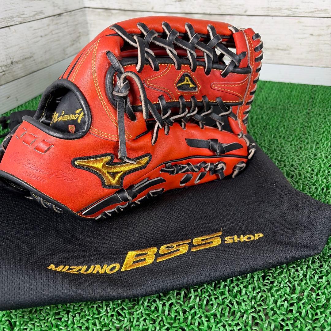 ヒデ 【湯もみ済み】ミズノプロオーダー　軟式外野 専用ケース付き