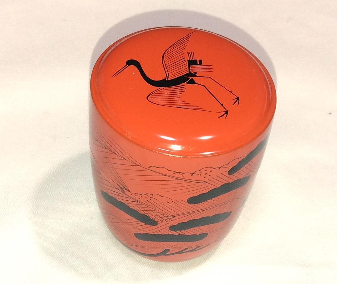 茶道具　加賀蒔絵師　中村宗悦作　曙棗　鶴亀に老松蓬莱山蒔絵曙棗　未使用超美品！！