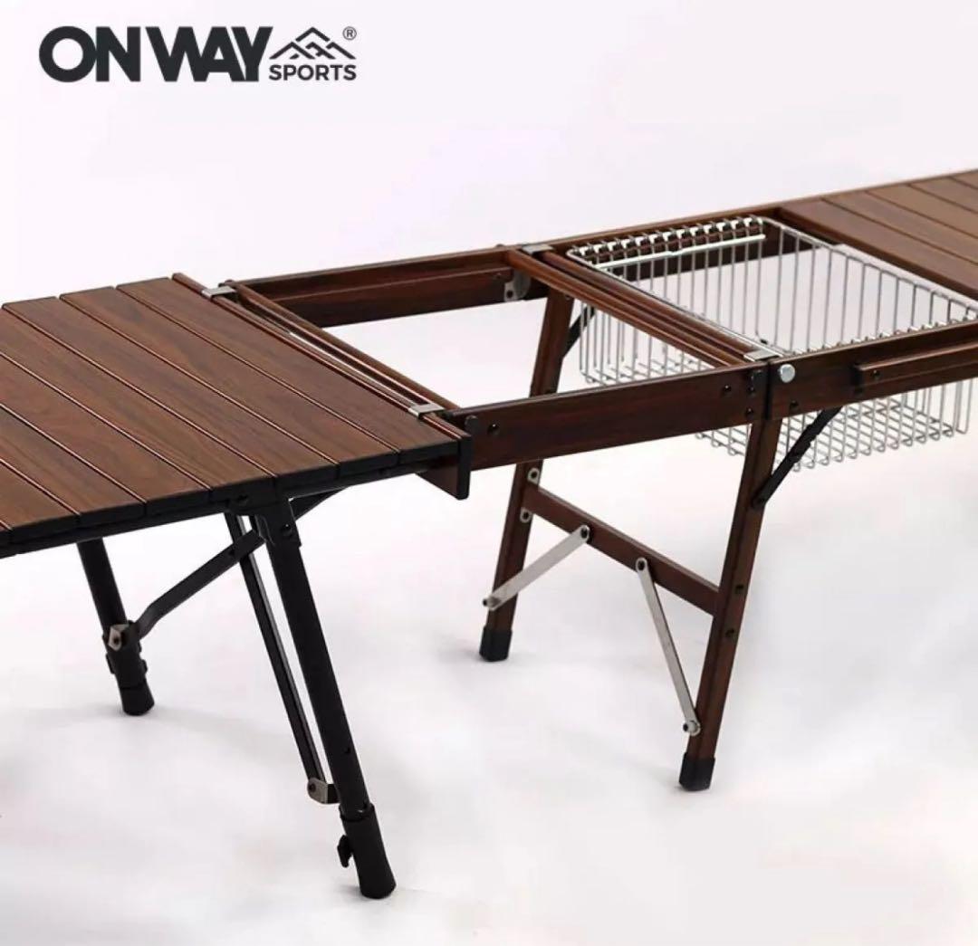 ONWAYフォールディング アルミigtローテーブル2セット+連結ブリッジ