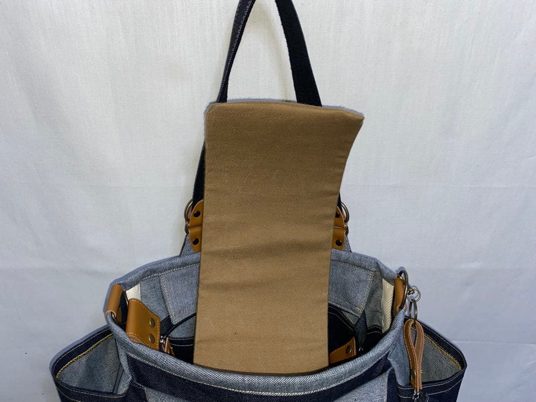 ☆岡山デニム☆ステンシル☆☆フレンチブルドッグ☆4wayあおりバッグ