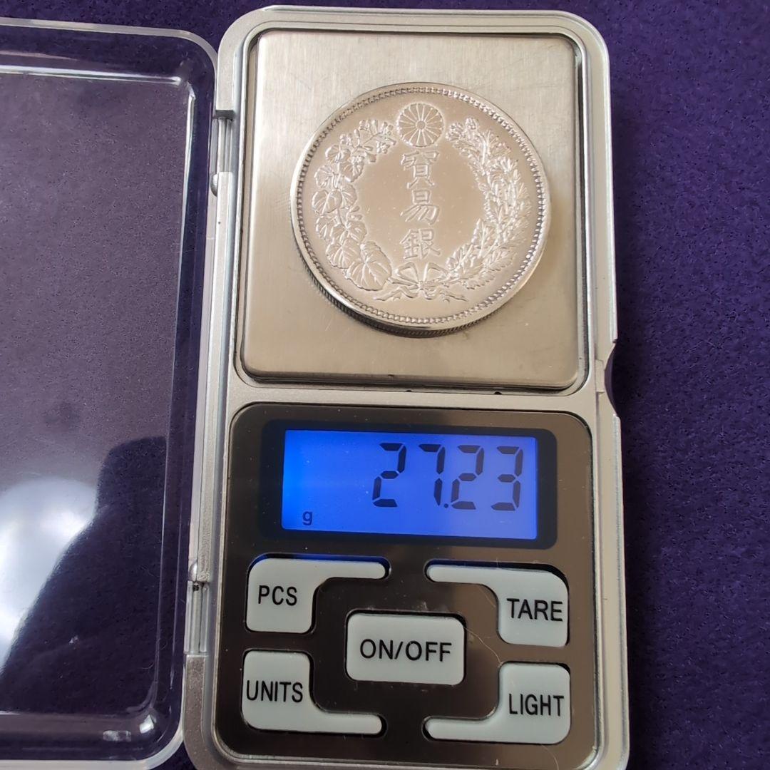 美品 貿易銀 明治十年 シークレットマークあり 、50銭銀貨ケース付き2品セット