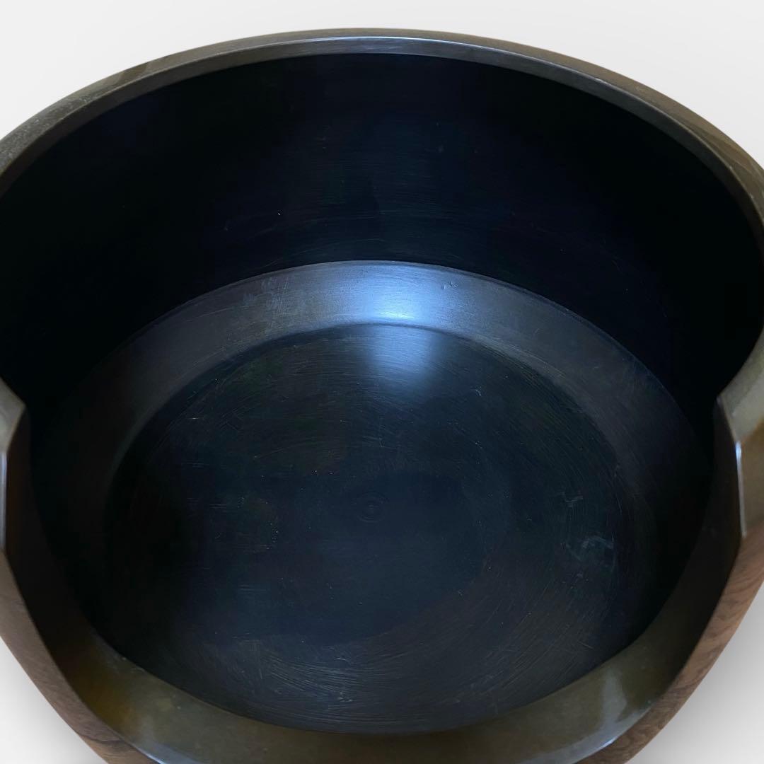 ◆風炉師 金谷浄雲 唐銅面取風炉 共箱 美品 付属品有 茶道具