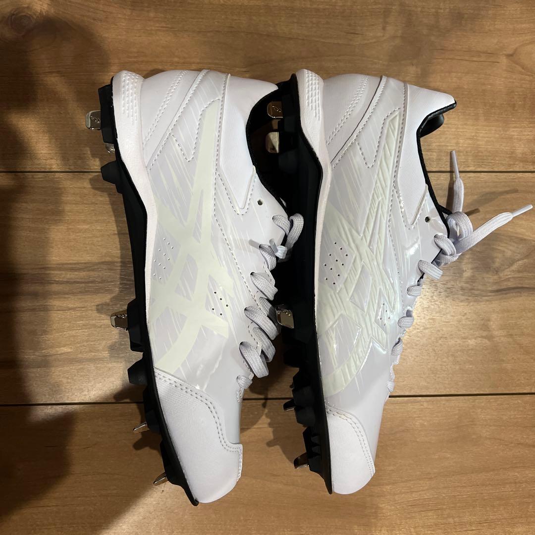 asics ホワイト 野球用スパイク　金具　23.0cm