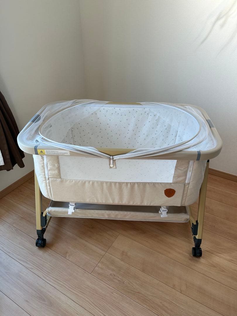 HZDMJ ベビーベッド 2024 SG認証済 折りたたみ ベージュ