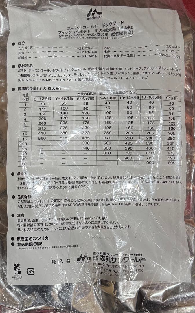 ※訳あり スーパーゴールド フィッシュ&ポテト 子犬・成犬用 14.5kg