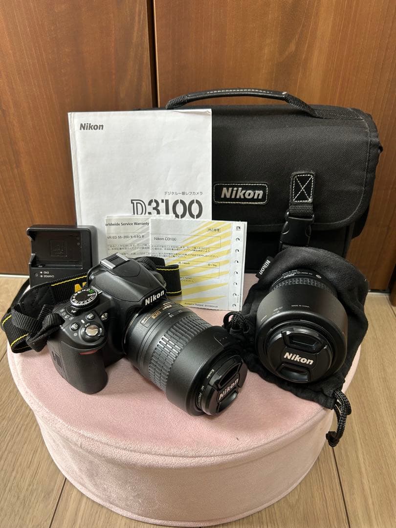 Nikon D3100 ダブルズームキット 動作確認済 バッグ・保証書・取説付