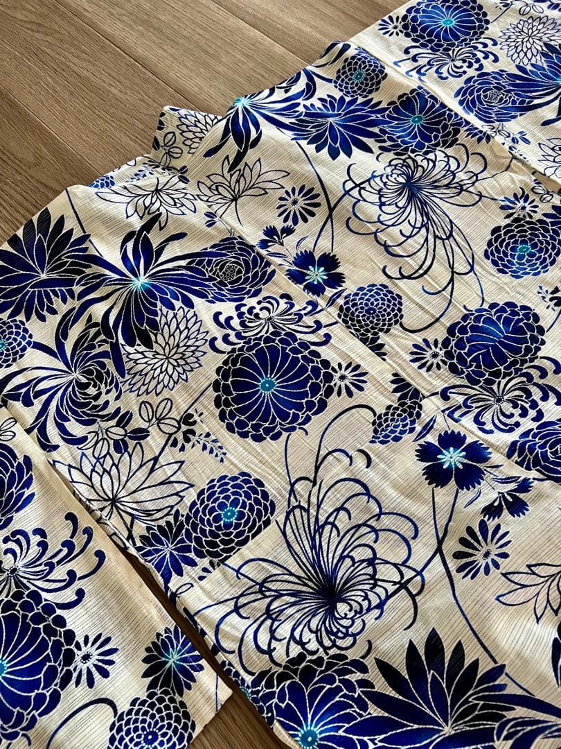 浴衣 青菊模様 x 紫博多帯