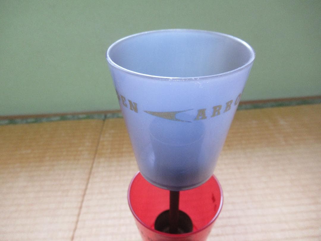 美品 非売品 1930年◆パイロット 店頭用 緑・赤・青コップ型3段 ペンケース