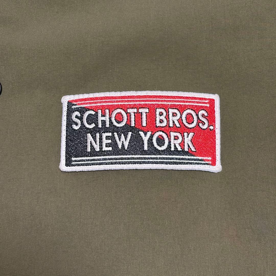 ✨未使用級✨ SCHOTT コーチジャケット 背面プリント カーキ S size