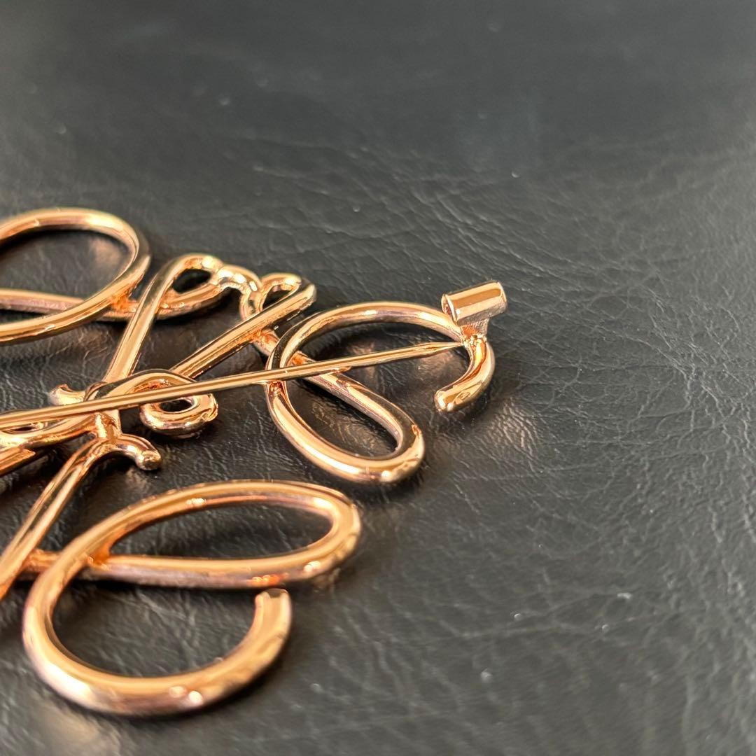 【美品】【ロエベ】LOEWE アナグラム ブローチ ピンブローチ ローズゴールド