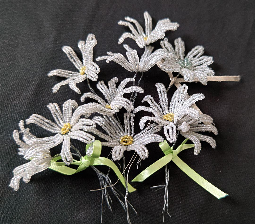 フランス　アンティーク　フレンチビーズフラワー　ビーズフラワーA