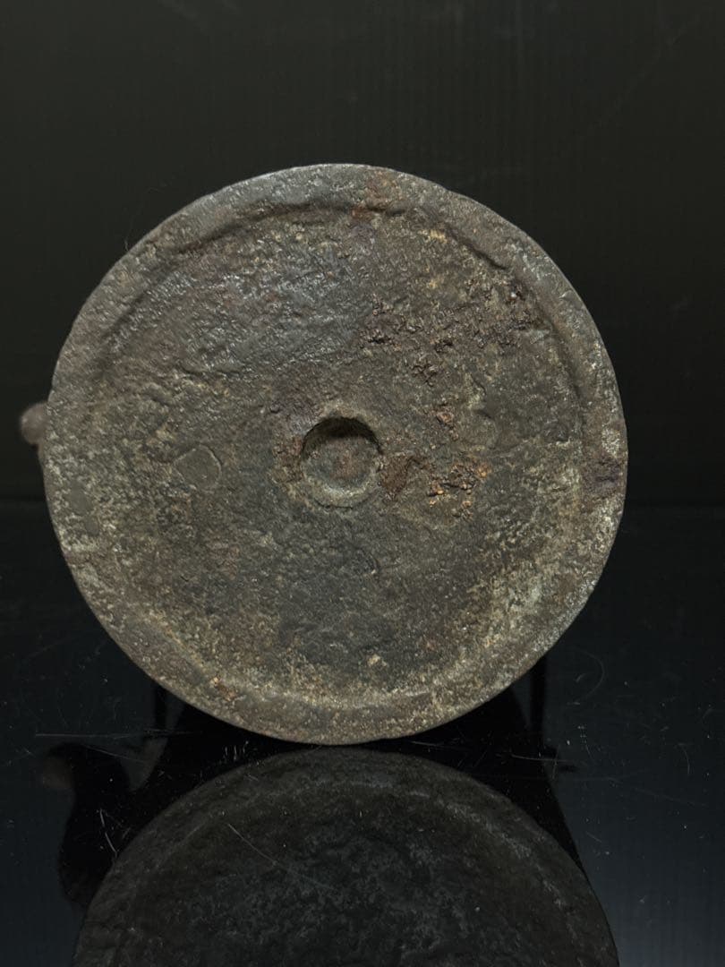 龍文堂 安之介 造 銀象嵌提手 宣徳蟲喰輪線蓋 筒型 鉄瓶 茶道具