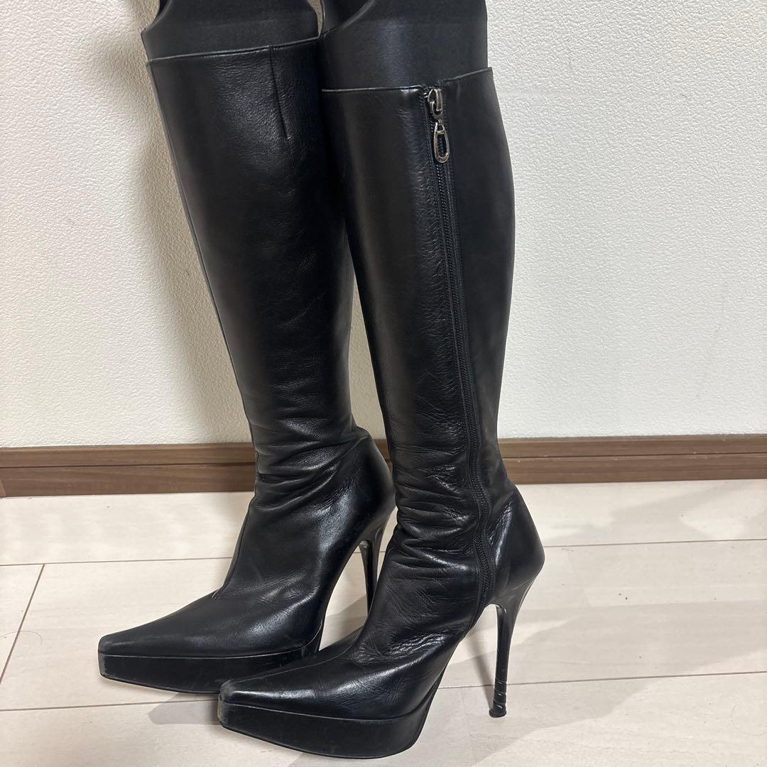 コメックス　ブラックロングブーツ 13cmハイヒール