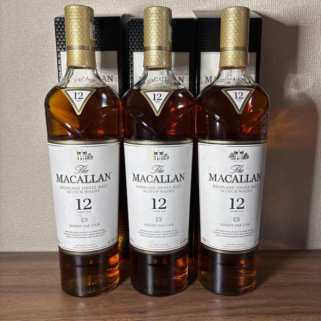 The Macallan 12年 シェリーオーク 3本セット
