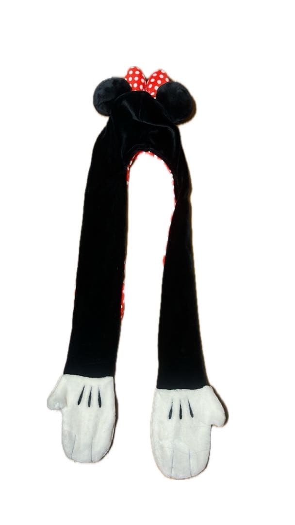 ミニーマフラーキャップ＆ミニーヘアピン＆リボン型ポップコーンバケット 3点セット