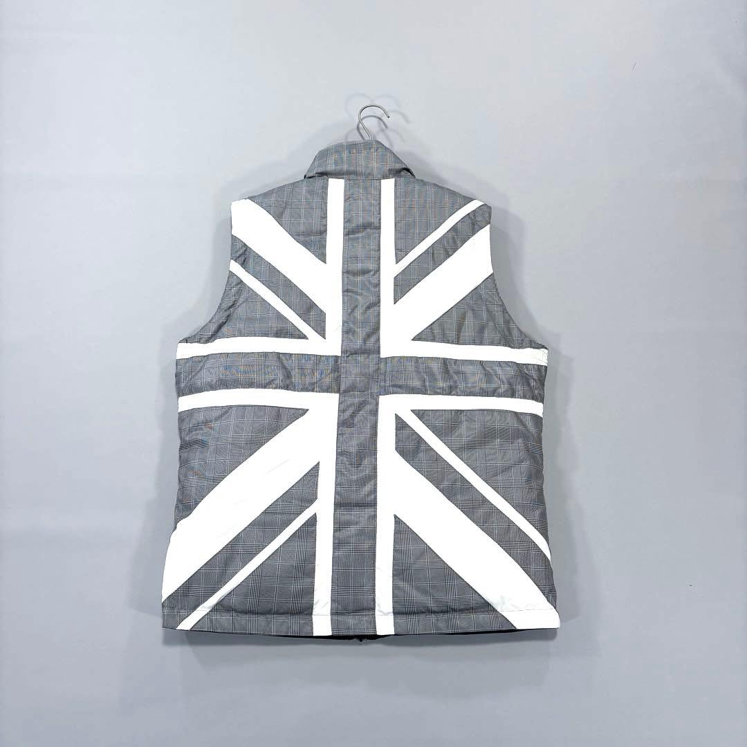 アドミラルゴルフ　中綿ベスト　リバーシブル　スコットランド　ブラック　グレー